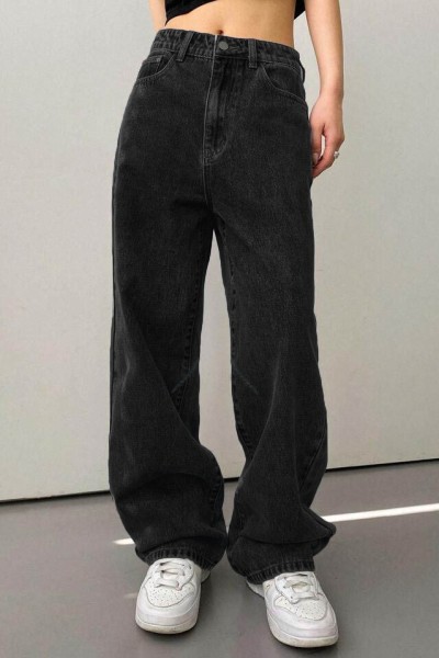 Siyah Baggy Kot Pantolon